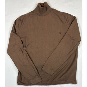 Gucci Turtleneck Sweater Brown Cotton Knit Small Made In Italy